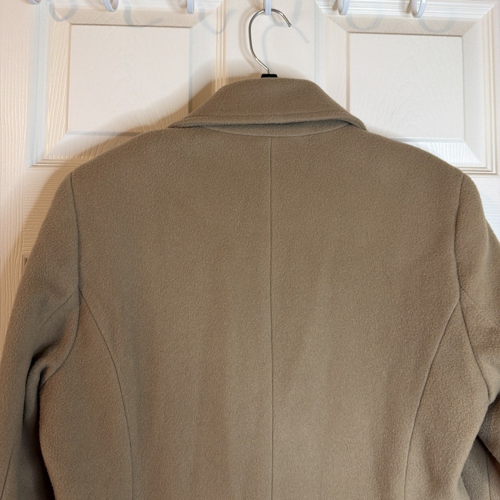 Calvin Klein Women's Camel Mid-Length Wool Blend Lined Overcoat Pockets Sz 8 - Picture 5 of 14